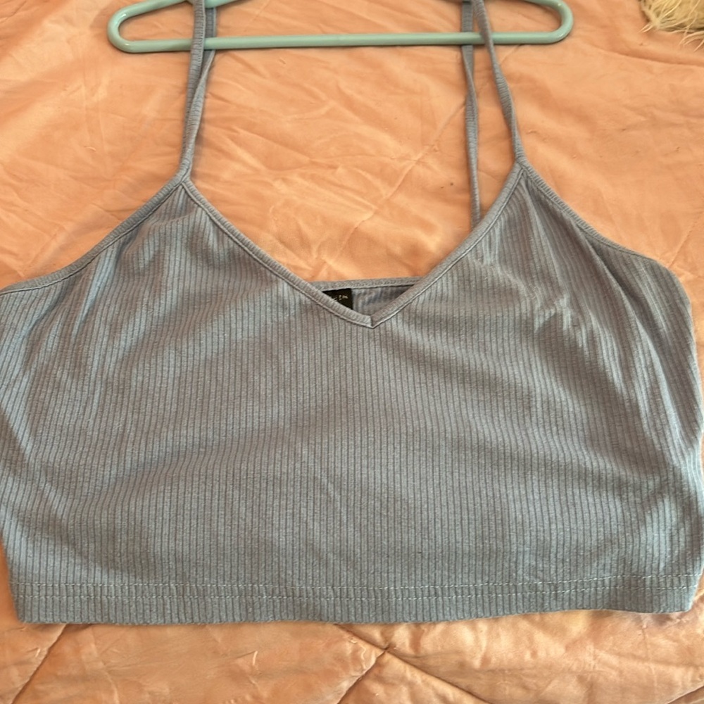 periwinkle cropped tank top not too short but needed for these hot summer days!